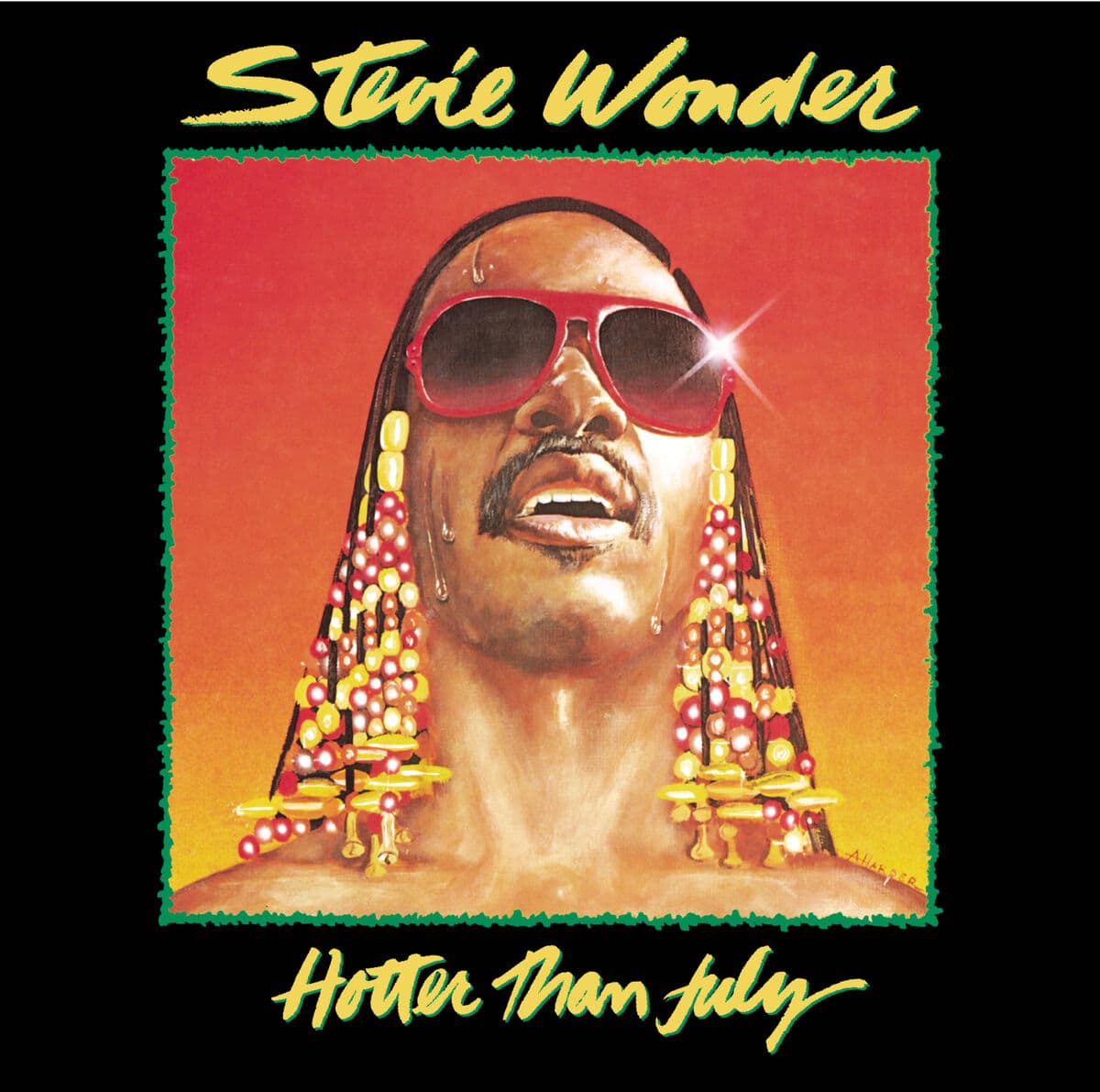 Hotter Than July album cover featuring Dr. King's photo and Stevie Wonder's message
