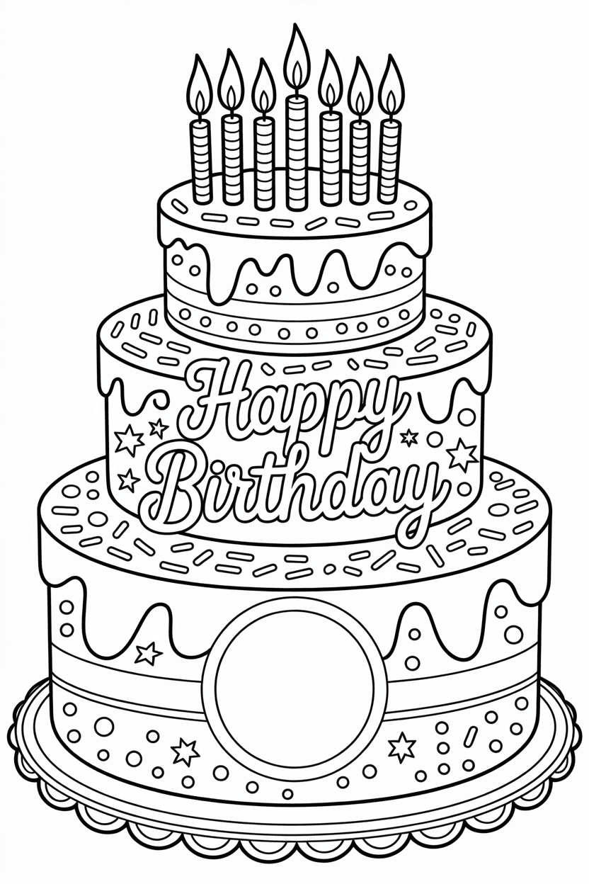 Coloring Page: birthday-cake
