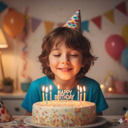 Child blowing out birthday candles