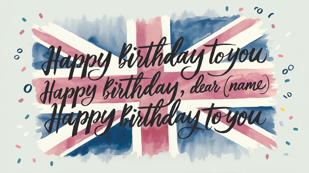 Happy Birthday song lyrics in English with musical notes