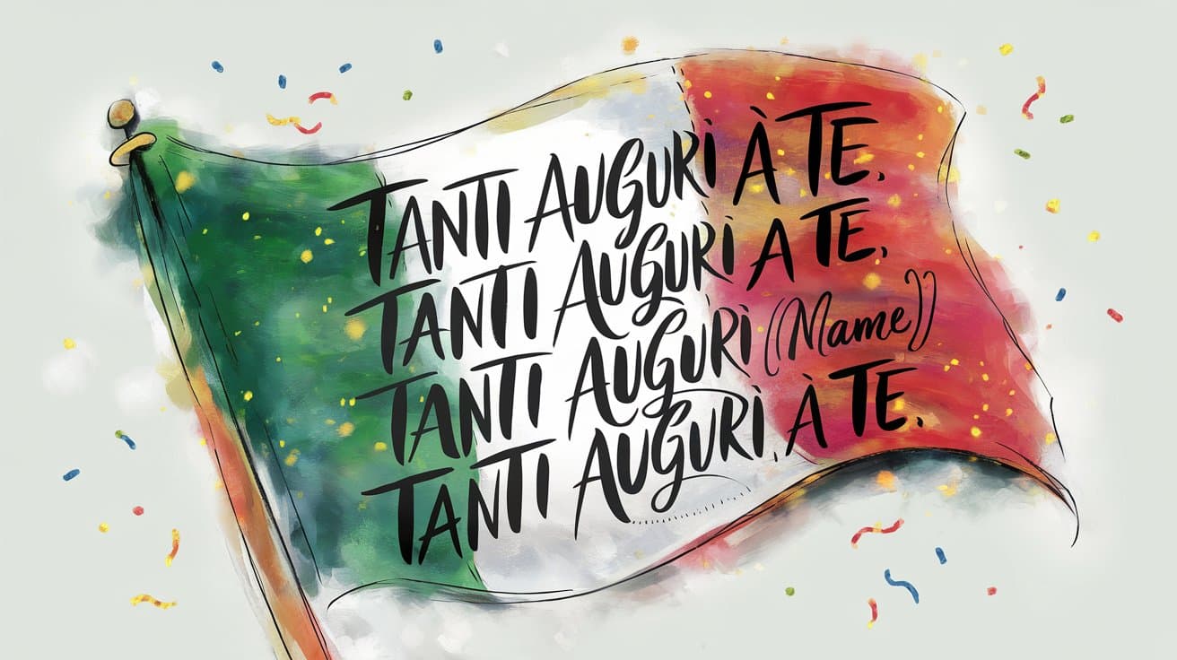 Happy Birthday song lyrics in Italian with Venetian mask