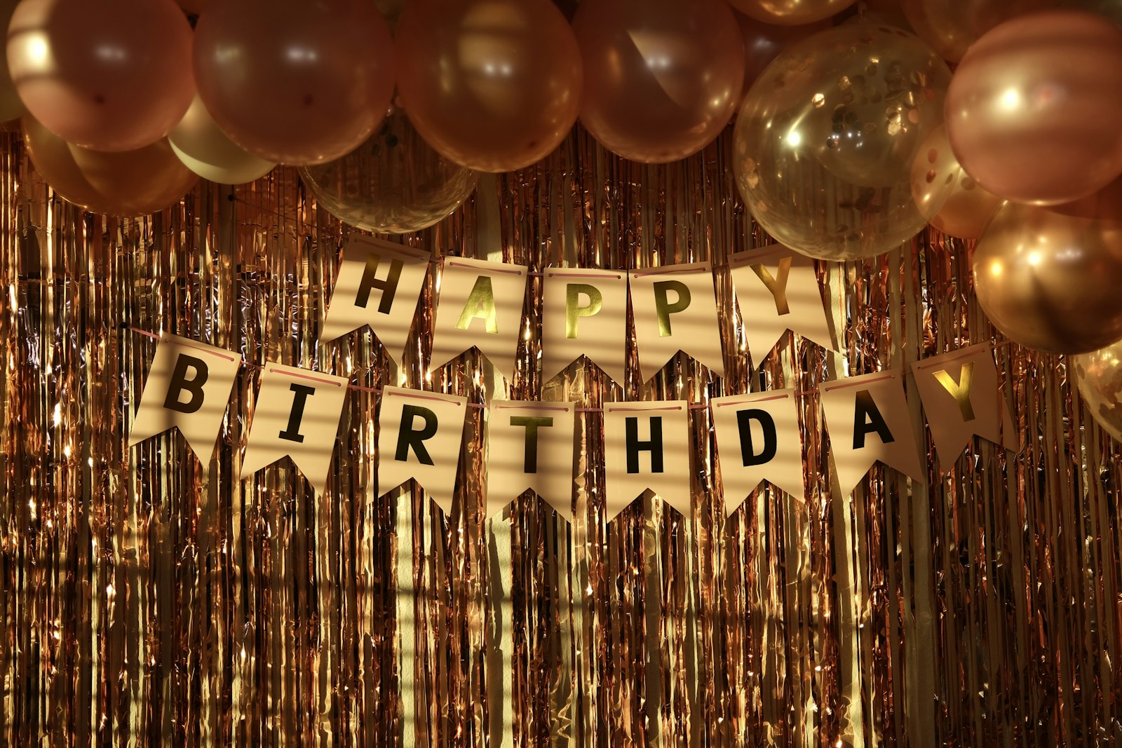 Birthday countdown celebration with colorful confetti and party decorations